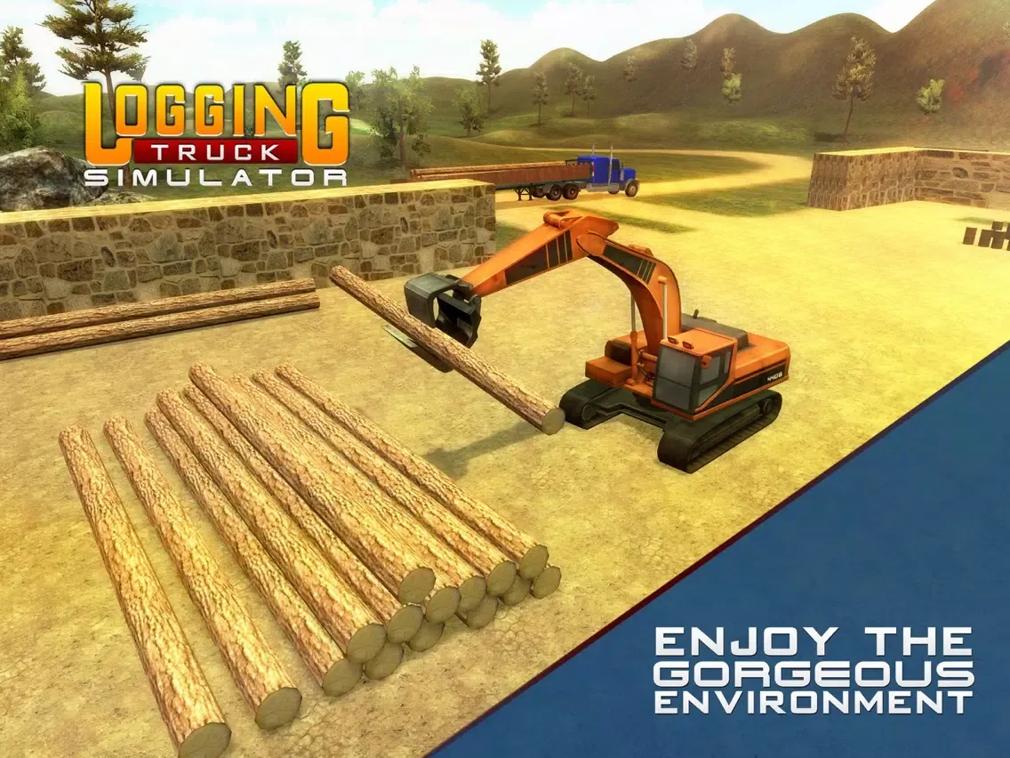 ภาพหน้าจอของ Logging Truck Simulator 3D – A PRO 18 Wheeler Transporter Truck Driver Simulation iPad 