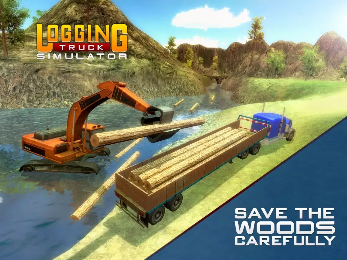 ภาพหน้าจอของ Logging Truck Simulator 3D – A PRO 18 Wheeler Transporter Truck Driver Simulation iPad 