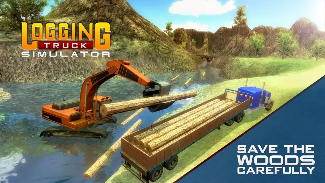 ภาพหน้าจอของ Logging Truck Simulator 3D – A PRO 18 Wheeler Transporter Truck Driver Simulation