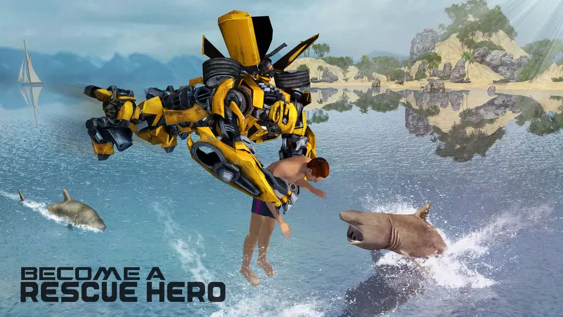 صور Robot Squad - Beach Rescue: Flying Robot Hero
