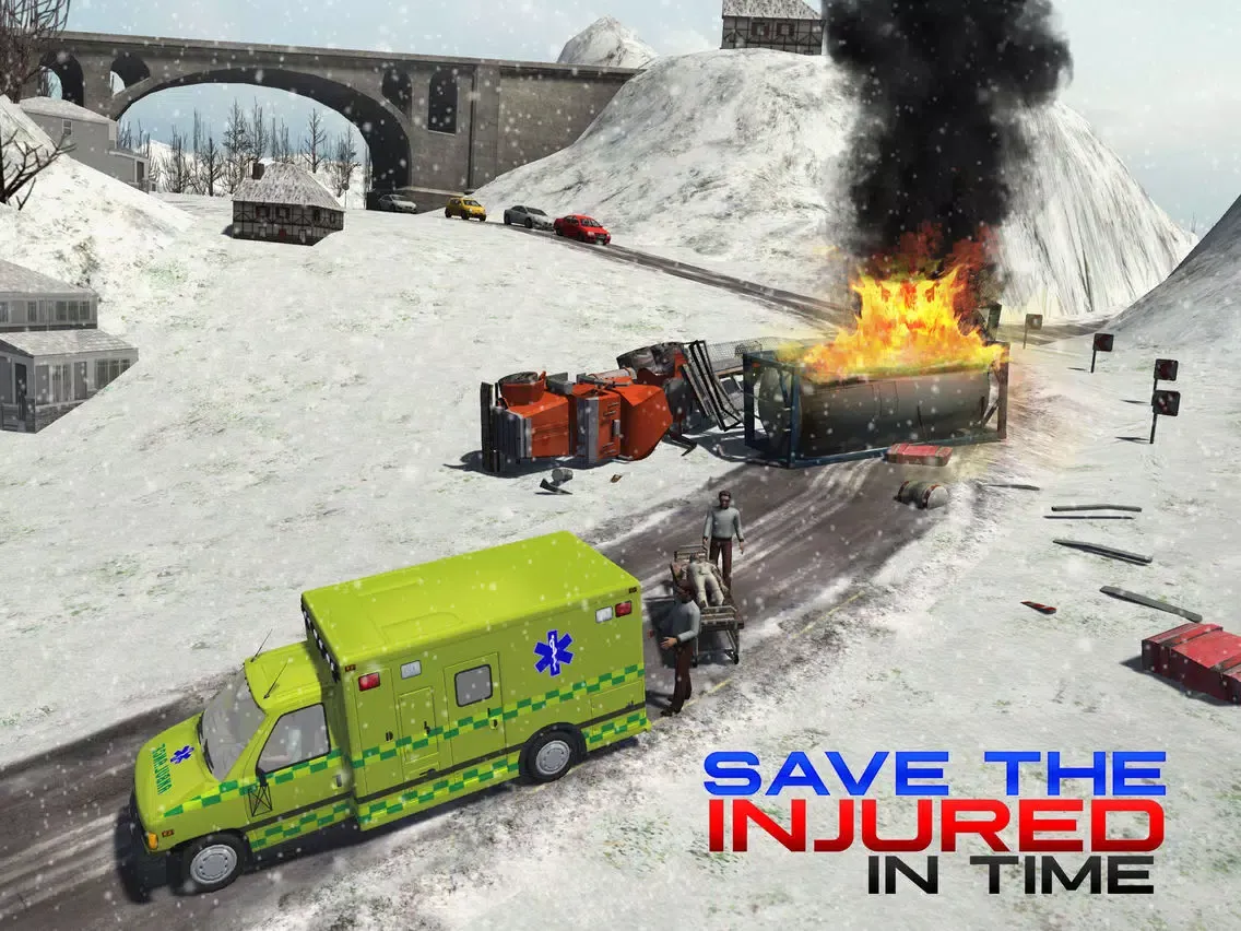 Capturas de pantalla de Snow Rescue 911 – An Emergency Ambulance driving Simulator iPad 