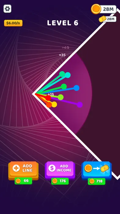 ภาพหน้าจอของ Bouncing Rainbow: Tycoon Games