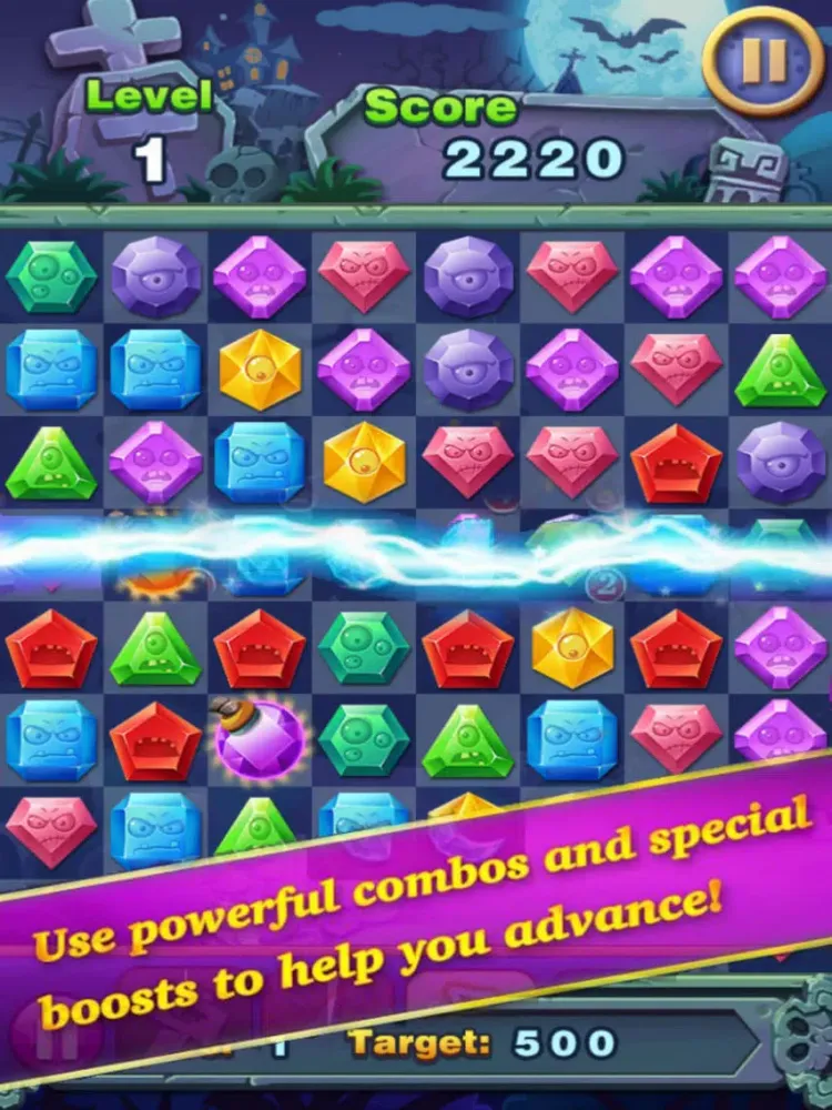 Star Zombie: Crazy Jewels Match iPad  Ekran Görüntüleri