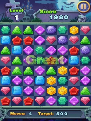 Match Jewel Pop Star - Puzzle Match-3 Jewel Star Zombie Edition iPad  Screenshots