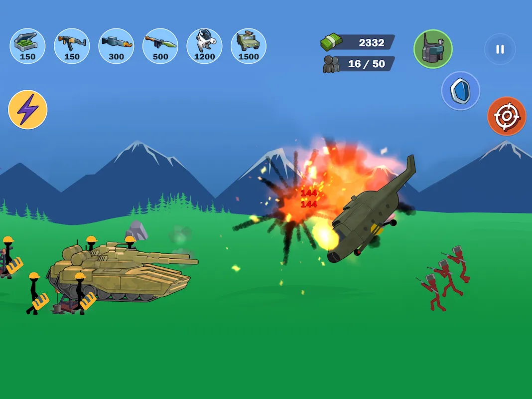 Capturas de tela do Stickman World War