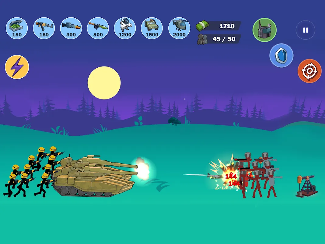 Capturas de tela do Stickman World War