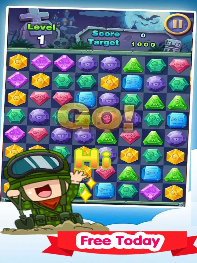 Ảnh chụp màn hình của Jewels Zoobie Blast iPad 