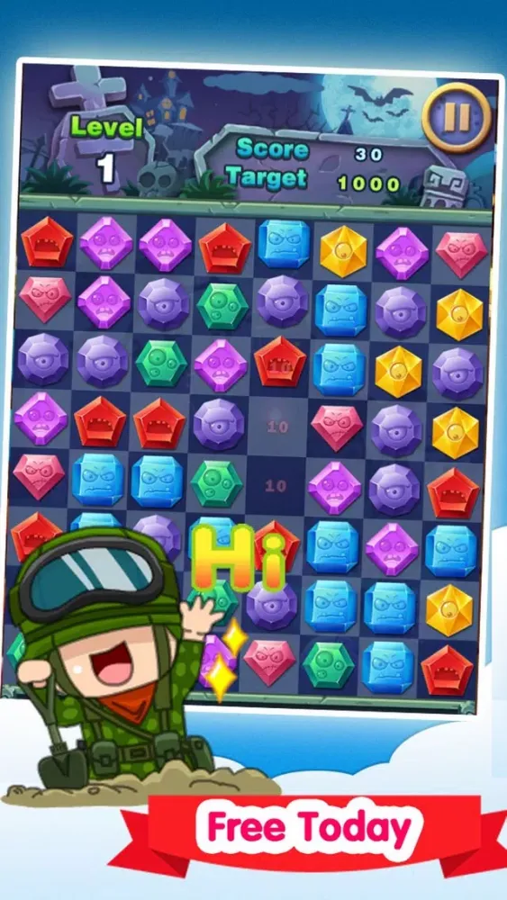 Ảnh chụp màn hình của Jewels Zoobie Blast