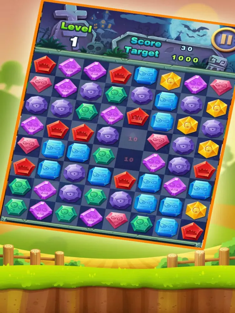 Zombie Jewels Puzzle iPad  Screenshots