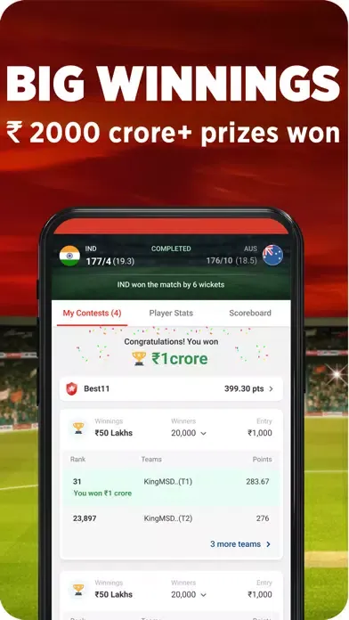 My11Circle - Fantasy Cricket سکرین شاٹس