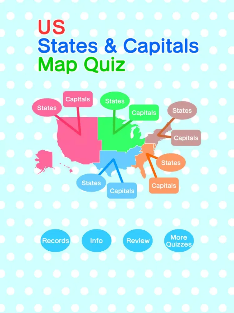 Capturas de pantalla de US States & Capitals Map Quiz iPad 