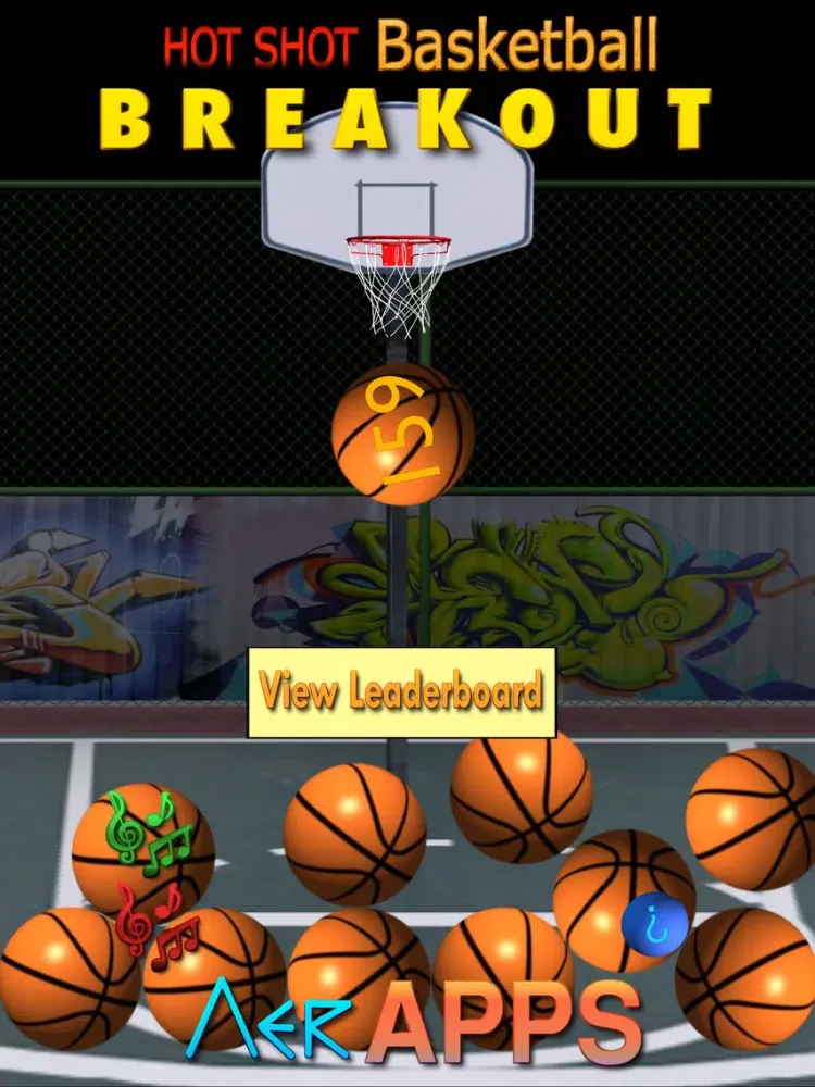 Hot Shot BBALL Breakout - A Basketball Shoot Em Up iPad 应用截图