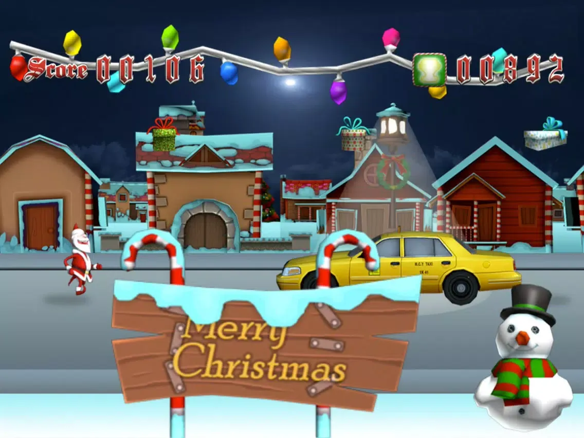 The Christmas Game FREE - 3D Cartoon Santa Claus Is Running Through Town! iPad  Screenshots