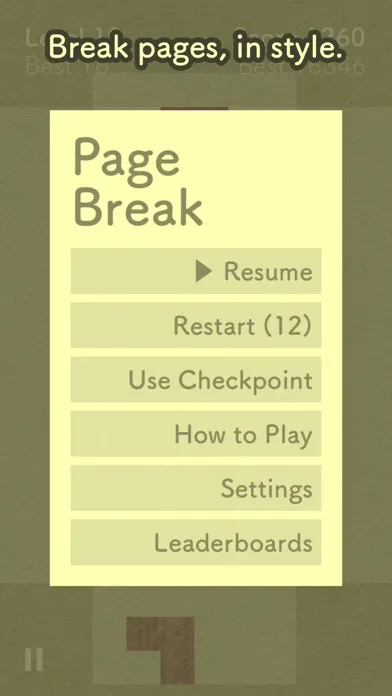 Capturas de tela do PageBreak