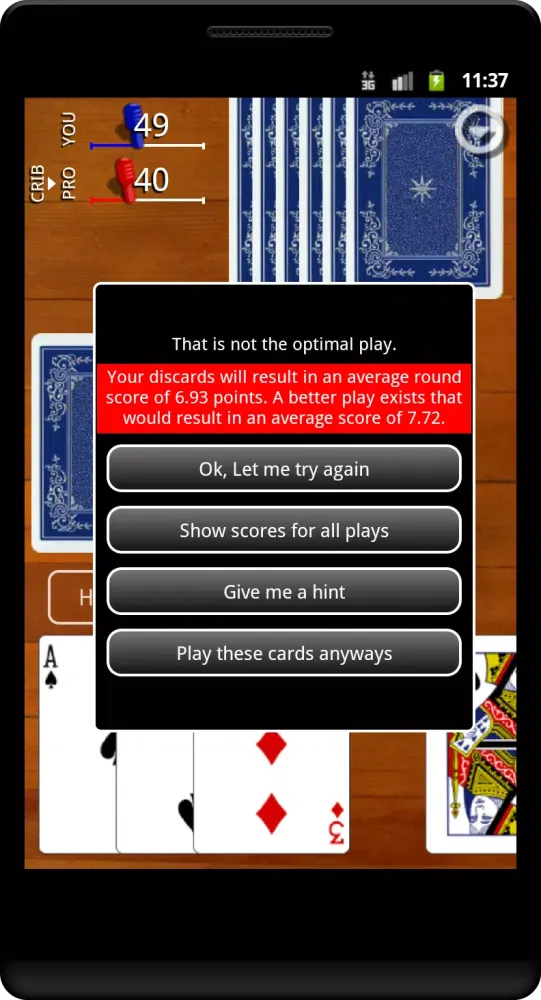 Capturas de pantalla de Cribbage Classic