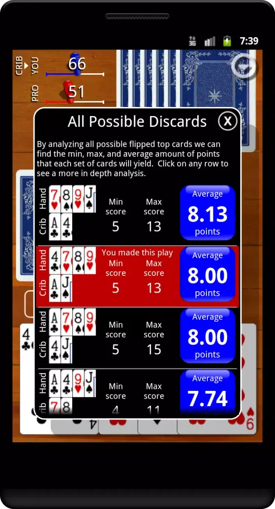 Capturas de pantalla de Cribbage Classic