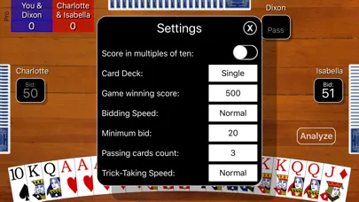 Capturas de tela do Pinochle Classic