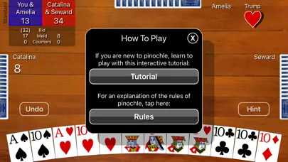 Capturas de tela do Pinochle Classic