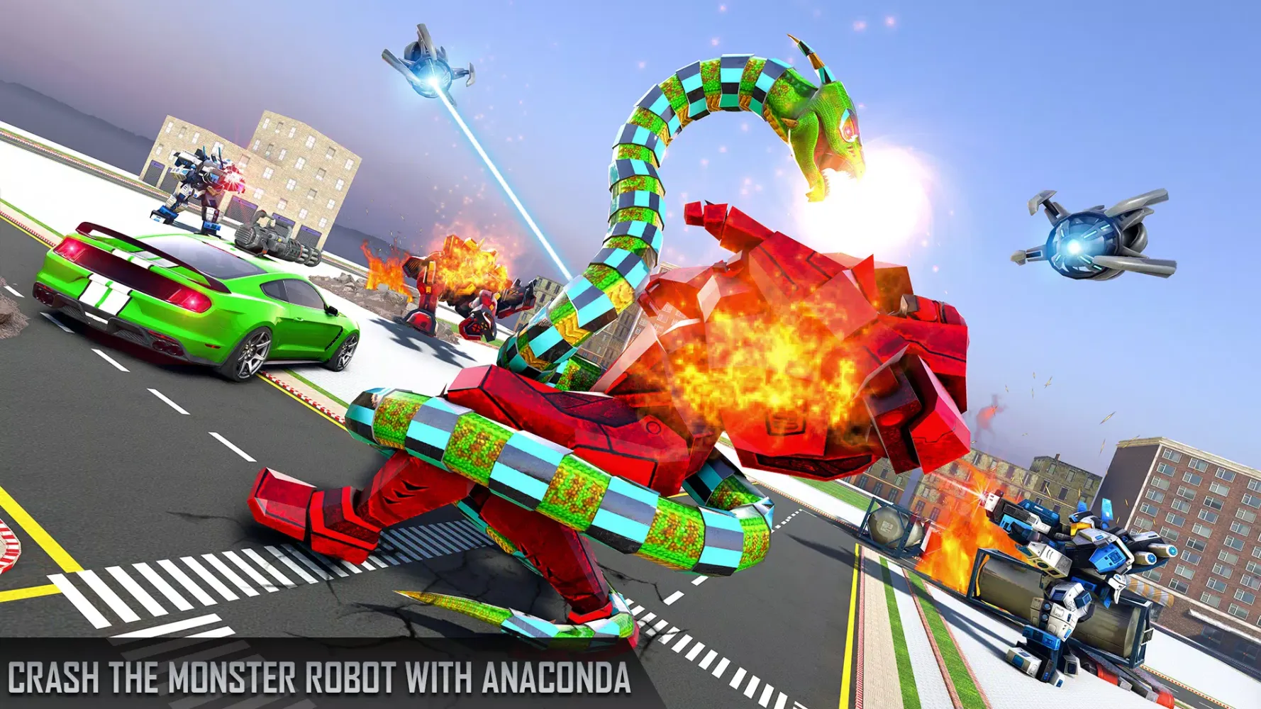 Anaconda Robot Car Robot Game スクリーンショット