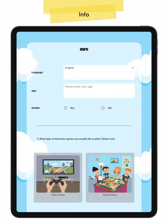 Game Elements Survey iPad  Screenshots
