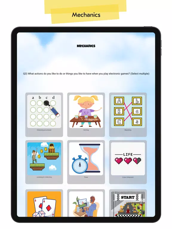 Game Elements Survey iPad  Screenshots