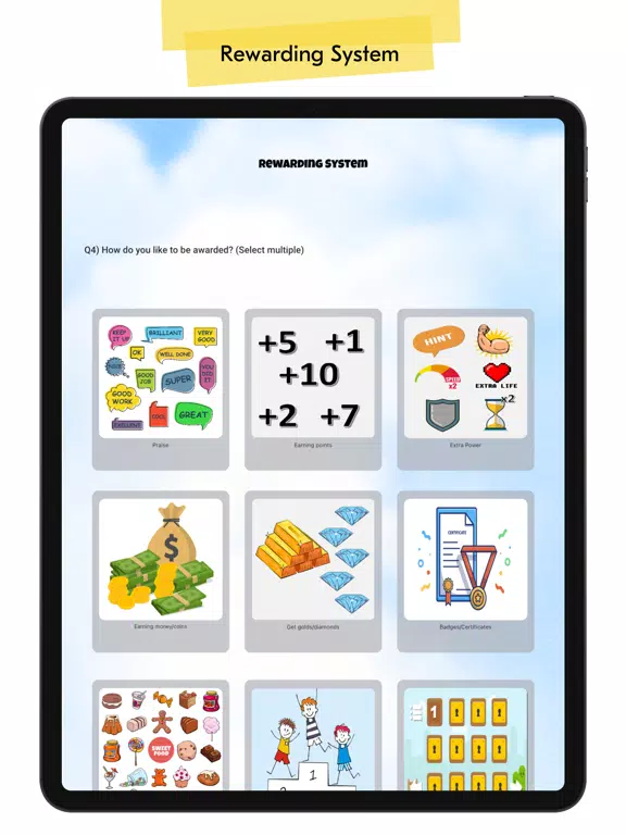 Game Elements Survey iPad  Screenshots