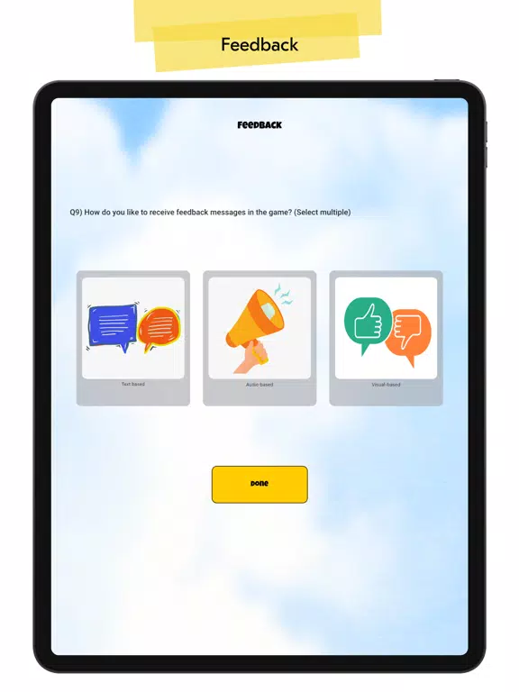Game Elements Survey iPad  Screenshots