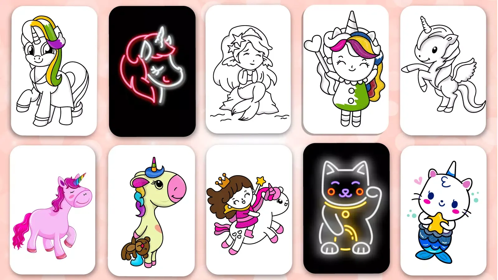 Captures d'écran de Unicorn Coloring