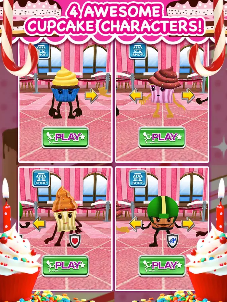 ภาพหน้าจอของ 3D Cupcake Girly Girl Bakery Run Game FREE iPad 