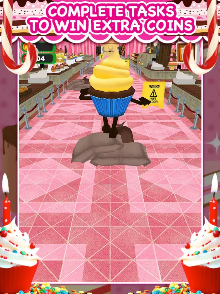 ภาพหน้าจอของ 3D Cupcake Girly Girl Bakery Run Game FREE iPad 