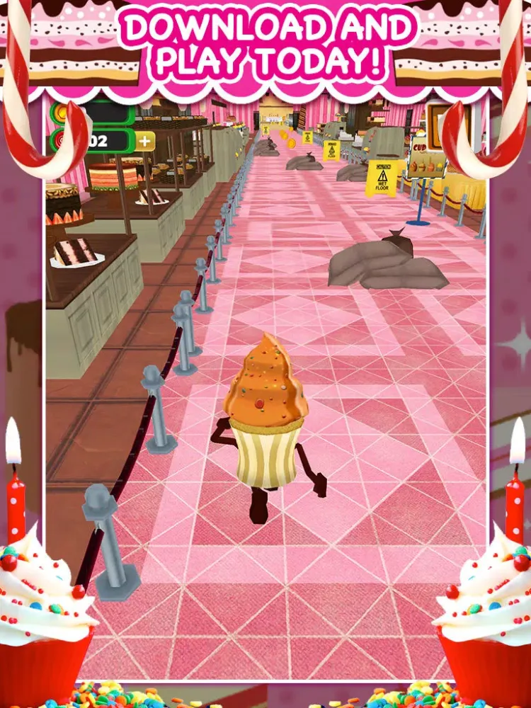 ภาพหน้าจอของ 3D Cupcake Girly Girl Bakery Run Game FREE iPad 