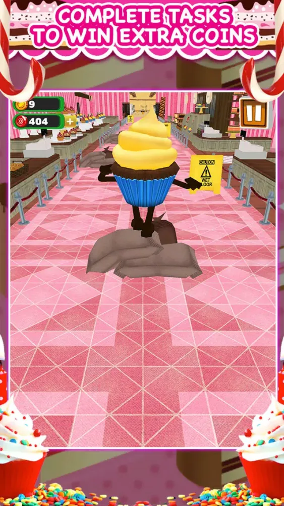 ภาพหน้าจอของ 3D Cupcake Girly Girl Bakery Run Game FREE