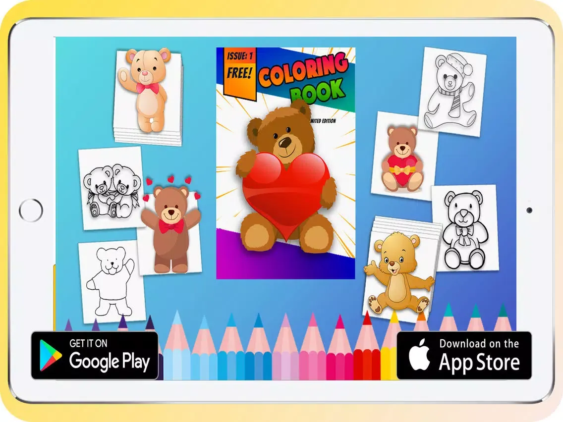 تصاویر Teddy Bear Coloring Book iPad 
