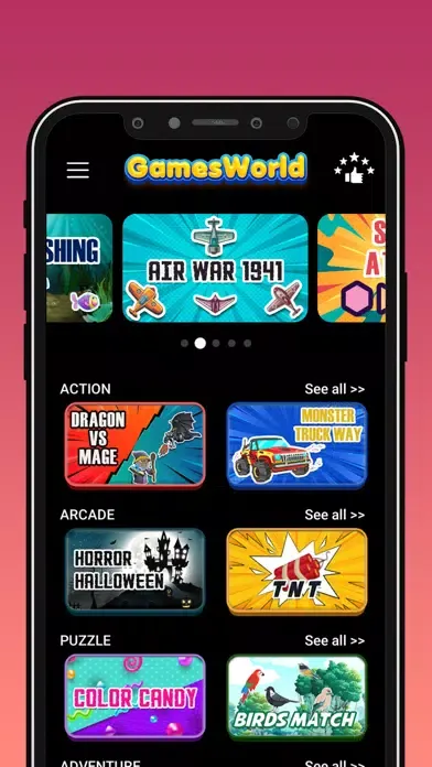 Captures d'écran de GamesWorld - King of All Games