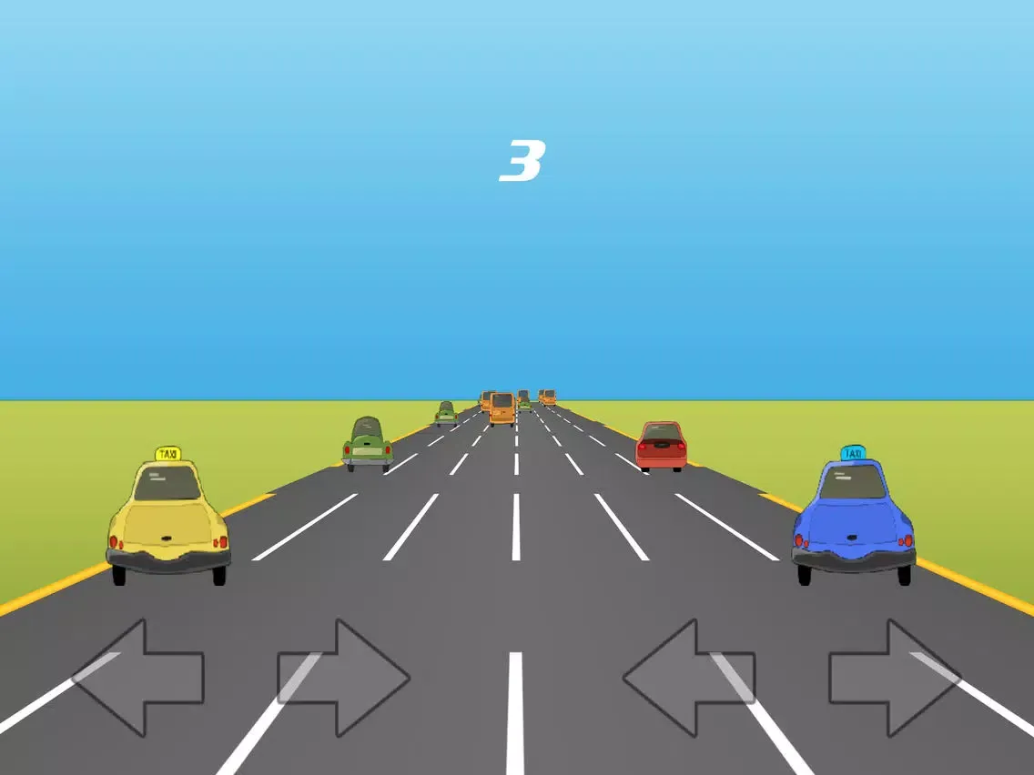 Tangkapan skrin Twin Taxi: Smash crazy rush hour traffic. An impossible hit racer. iPad 