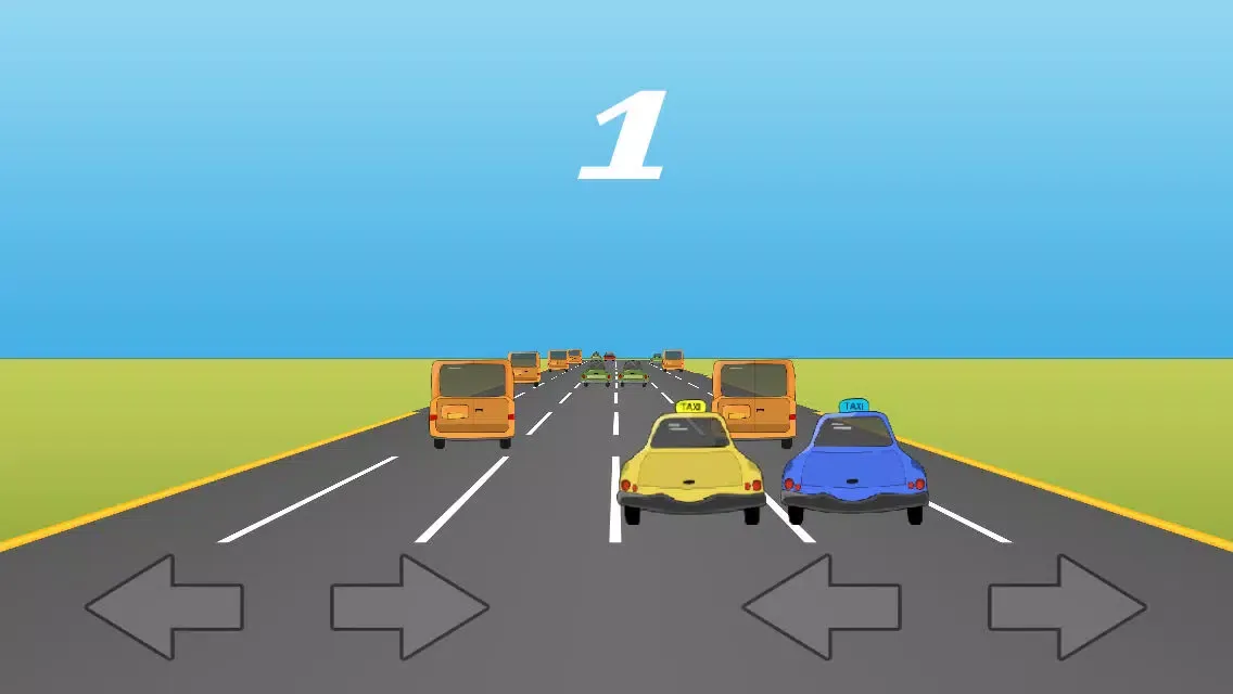 Tangkapan skrin Twin Taxi: Smash crazy rush hour traffic. An impossible hit racer.