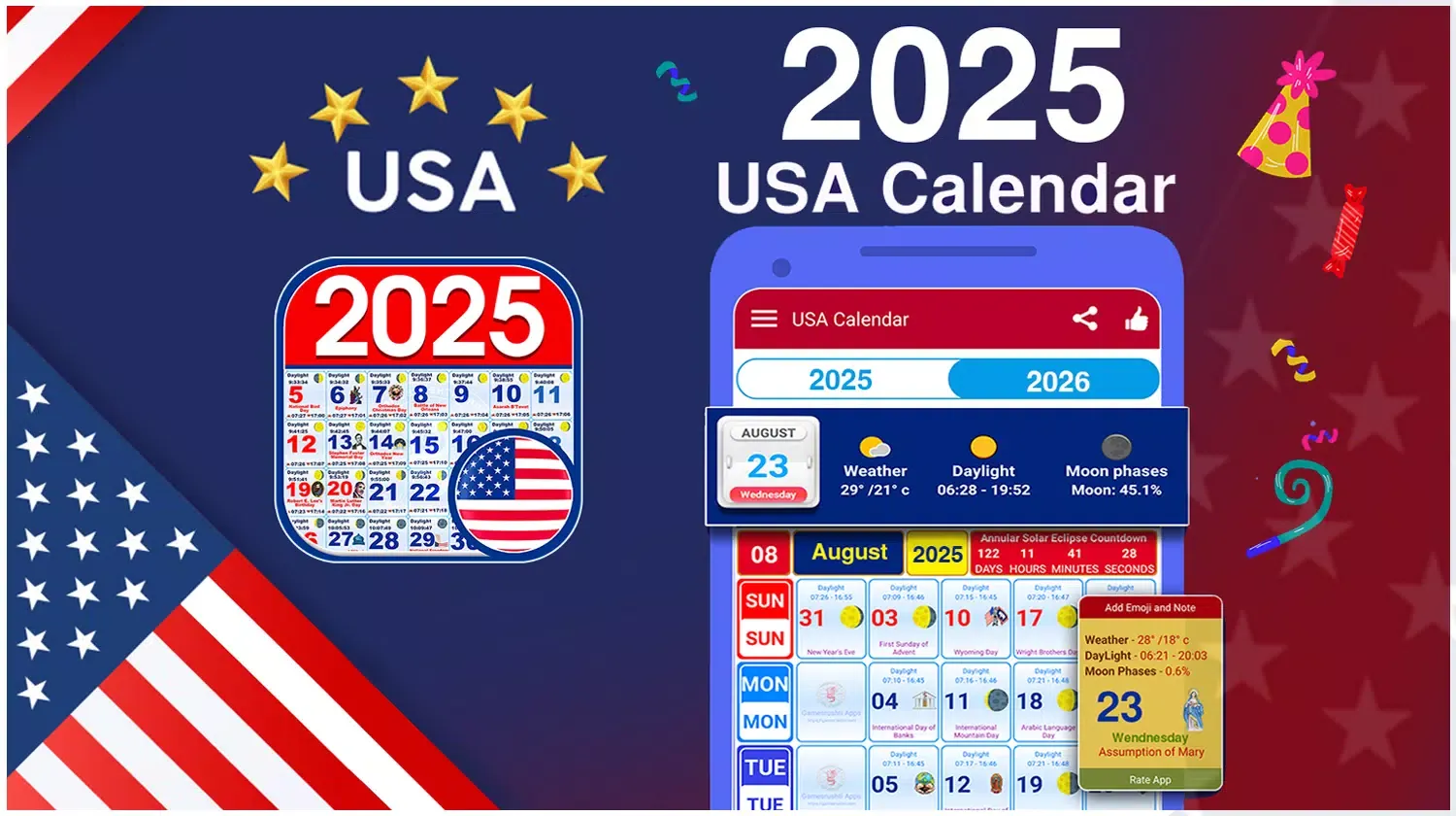 US Calendar 2025 Screenshots