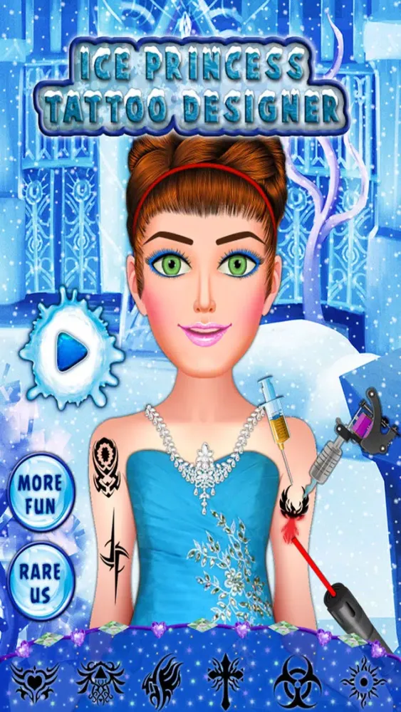 Ice Princess Tattoo Designer Makeover Salon Game Screenshots