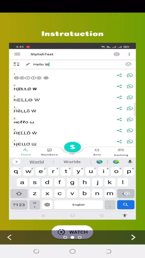 Ảnh chụp màn hình của Stylish Text app: Nickname Gen
