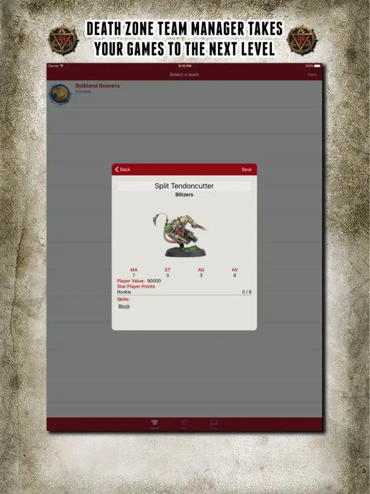 Zrzuty ekranu Blood Bowl: My Dugout iPad 