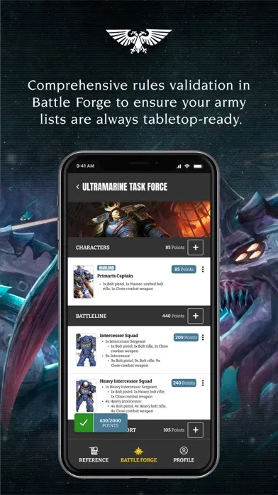 Ảnh chụp màn hình của Warhammer 40,000: The App