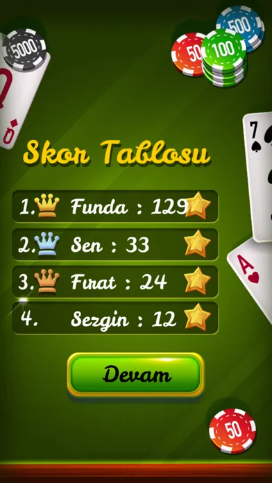 Tangkapan layar Pişti Plus
