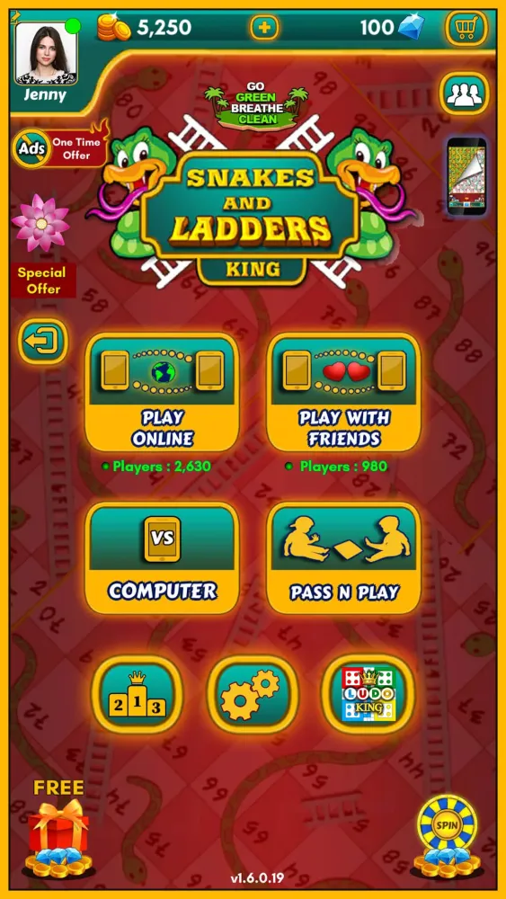 Ảnh chụp màn hình của Snakes and Ladders King