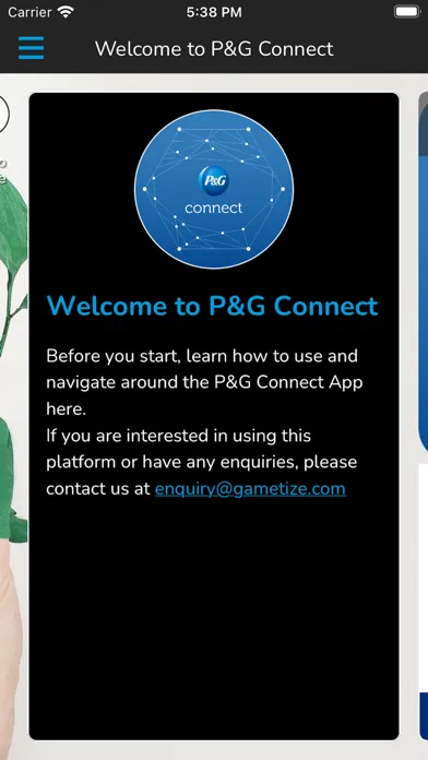 Zrzuty ekranu P&G Connect