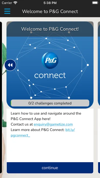 Zrzuty ekranu P&G Connect
