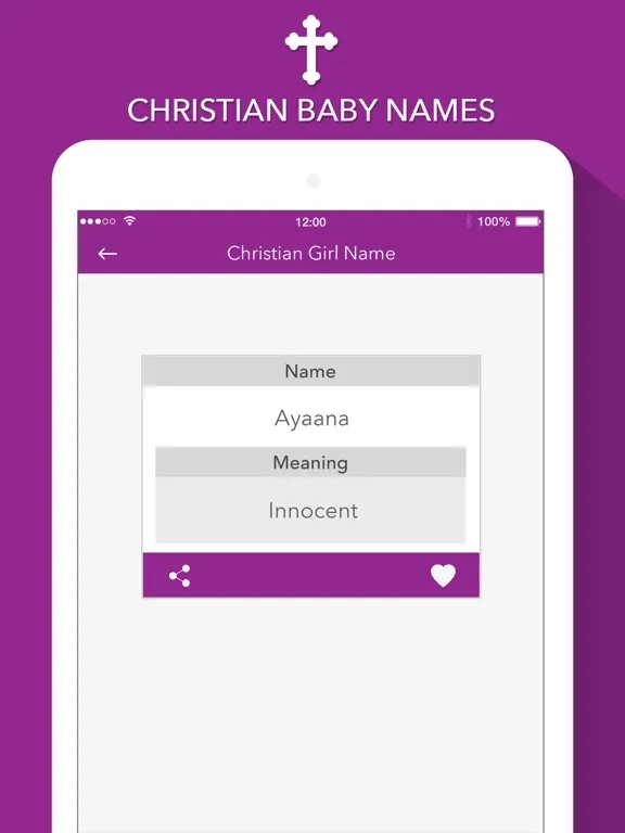 Tangkapan skrin Christian Baby Names : Meaning iPad 