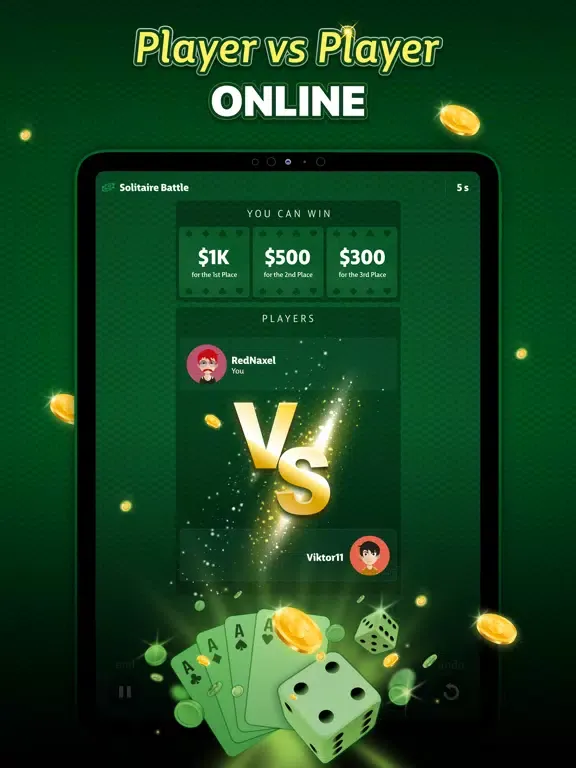 Ảnh chụp màn hình của Solitaire Duel - Win Real Cash iPad 