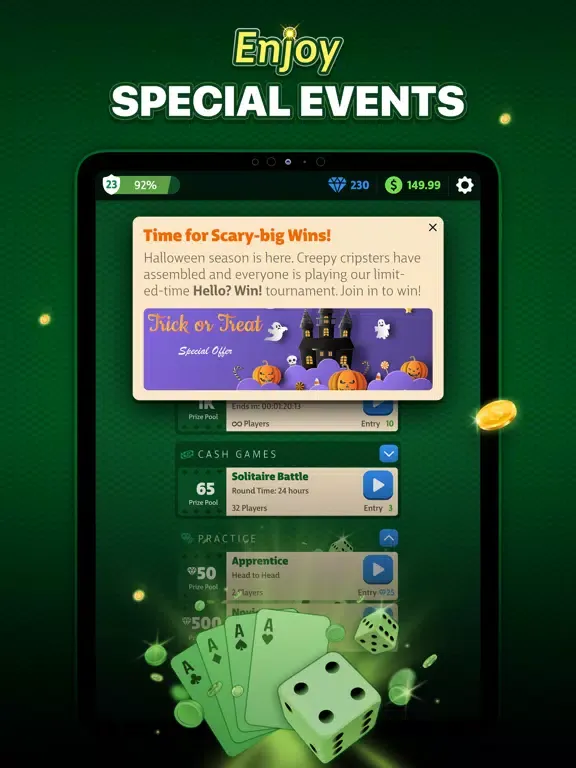 Ảnh chụp màn hình của Solitaire Duel - Win Real Cash iPad 