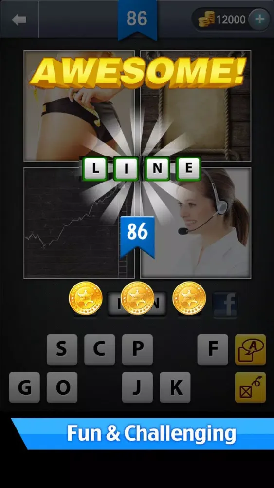 Captures d'écran de 1 Word in 4 Pics