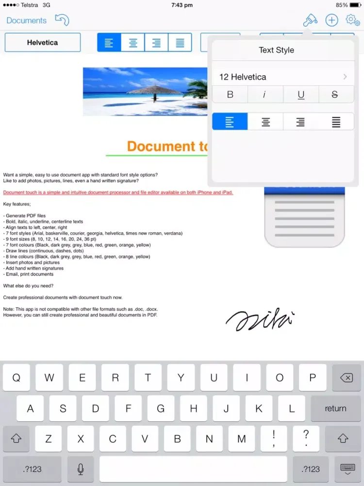 Capturas de tela do Document touch: Word processor and file editor app iPad 